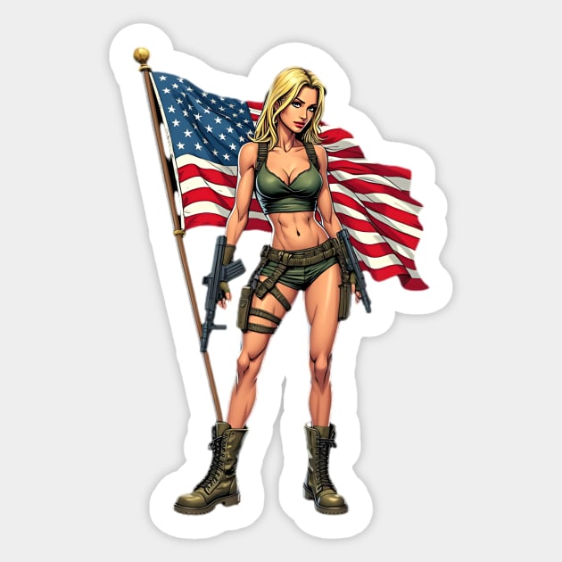 Gun Babe Sticker by animegirlnft